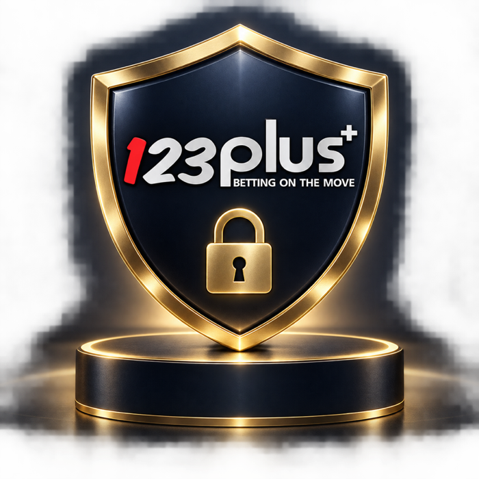 ภาพโล่ความปลอดภัยพร้อมโลโก้ 123PLUS